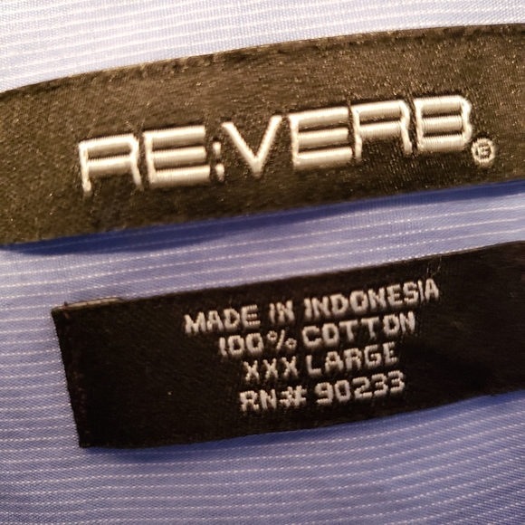 Reverb Button Down Ling Sleeve Shirt, Blue - Picture 3 of 3